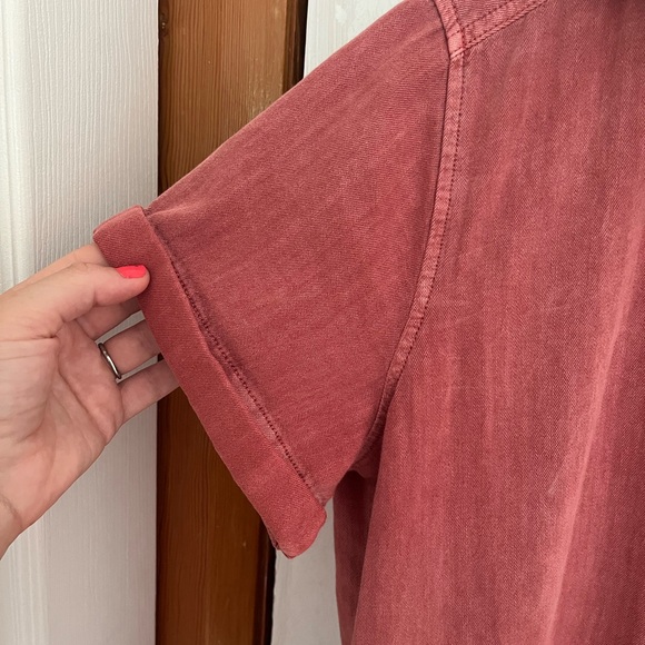 Gap Denim Popover Shirt Dress in Earthenware Red - Picture 5 of 9